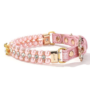 Collier de luxe pour animaux de compagnie en perles avec breloque en forme de coléoptère |   Collier élégant en forme de <span class=keywords><strong>coccinelle</strong></span> pour chats et petits chiens |   Boutique d'accessoires pour chiots - Product Image 4