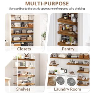 Custom Bamboo Wire Rack Covers for Pantry,Bamboo Wooden <strong>Shelf</strong> Cover Use for <strong>Clothes</strong> <strong>Shelf</strong>,Drawer,Kitchen,Houseware - Product Image 5