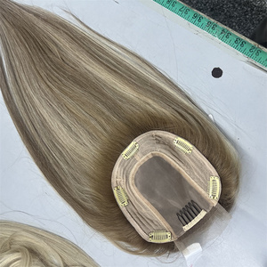 Adorno de encaje listo para enviar, encaje suizo de cabello humano con adorno de <span class=keywords><strong>pelo</strong></span> tejido para mujer, adorno de encaje alineado con cutícula virgen europea - Product Image 3