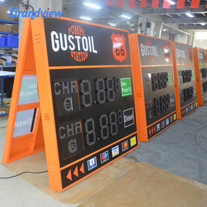 Stasiun Gas luar ruangan LED tanda harga kanopi Pylon dengan harga Gas Promosi 8888 bensin stasiun Gas tampilan harga tanda Pylon - Product Image 4
