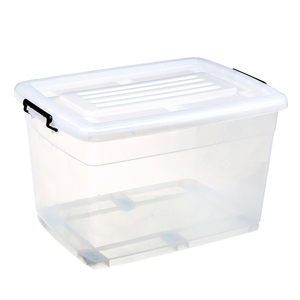 Customized 130l stackable transparent clear plastic storage box