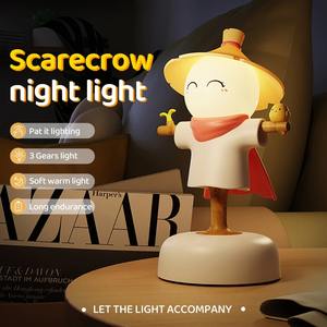 Cute Scarecrow Night <b>Light</b> With <b>Touch</b> Sensor USB Rechargeable 3 Levels Dimmable <b>LED</b> Sleeping Lamp for Children Bedroom Decor - Product Image 5