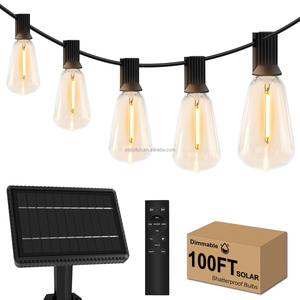Garland Street Deco Solar G40 Remote Control Waterproof Wedding Lamp Solar Globe Patio Fesoon <strong>String</strong> <strong>Light</strong> - Product Image 1