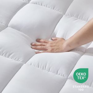 Protector de Colchón Acolchado Personalizado <span class=keywords><strong>para</strong></span> Todas las Estaciones, Lavable a Máquina, con Cubierta Superior Refrescante, <span class=keywords><strong>para</strong></span> Cama de 8-21 Pulgadas, 450 GSM, 72x84, Blanco - Product Image 5