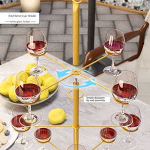Porte-verres à vin pliable à trois niveaux, en fer, décoration créative pour la maison et les mariages, porte-gobelets - Product Image 4