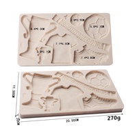 Moule à gâteau en silicone DIY 3D populaire, motif équipement sportif classique, trophée, t-shirt, pentagrammes, écharpes de football, baskets