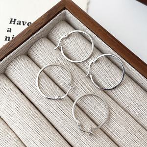 Real Pure Solid 925 <b>Sterling</b> <b>Silver</b> <b>Hoop</b> Earrings For Women Kids Girl Jewelry Circle <b>Hoop</b> Female Earrings - Product Image 4