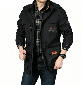 Giacca da lavoro da uomo personalizzata per la primavera autunno nuova custodia da esterno impermeabile con inserti Casual per giovani tasche con cerniera frontale - Product Image 5