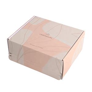صندوق شحن بريدي من الورق المقوى المموج للعناية بالبشرة، صديق للبيئة، بلون وردي، مع شعار مخصص - Product Image 4