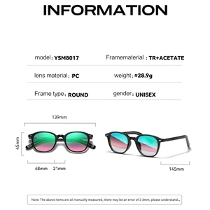 Occhiali da Sole Polarizzati con Lenti Colorate <span class=keywords><strong>TR</strong></span> UV400, Design Retrò Quadrato per Uomo e Donna - Product Image 4