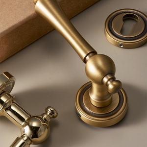 Pure Brass Bedroom Wooden <strong>Door</strong> Lock Textured Magnetic Silent Interior Brass Lockset <strong>Door</strong> Handle Home Furniture Hardware <strong>Bar</strong> - Product Image 3