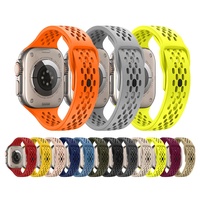 Bracelet de montre sport pour homme en silicone respirant, réglable, imperméable, avec boucle à ardillon, pour Apple Watch Ultra Series 10/9/8