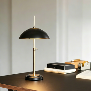 Lampe de table LED moderne en cuivre, éclairage de lecture, minimaliste, dorée, avec abat-jour en forme de dôme en forme de champignon, pour chambre à coucher, salon - Product Image 1