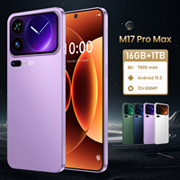 Smartphone Android M17 Pro Max avec bandes 5G LTE mondiales, écran de 7,3 pouces, processeur Déca-Core, stockage de 1 To, 16 Go de RAM, double carte SIM, appareil photo arrière de 108 Mpx