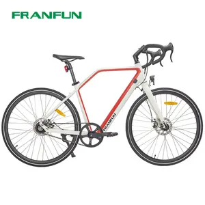 FRANFUN 벨트 드라이브 28 인치 전기 pedelec Fixie 자전거 36V10AH 리튬 배터리 전원 전기 도로 자전거