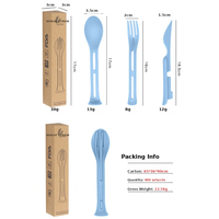 Ensemble de couverts 3-en-1 de style nordique moderne et minimaliste, couteau, fourchette et cuillère en plastique portables pour l'extérieur
