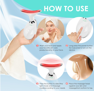 Masajeador facial Masajeador de cuello Dispositivo de belleza de rejuvenecimiento de luz de siete colores para levantar y tensar la piel - Product Image 6