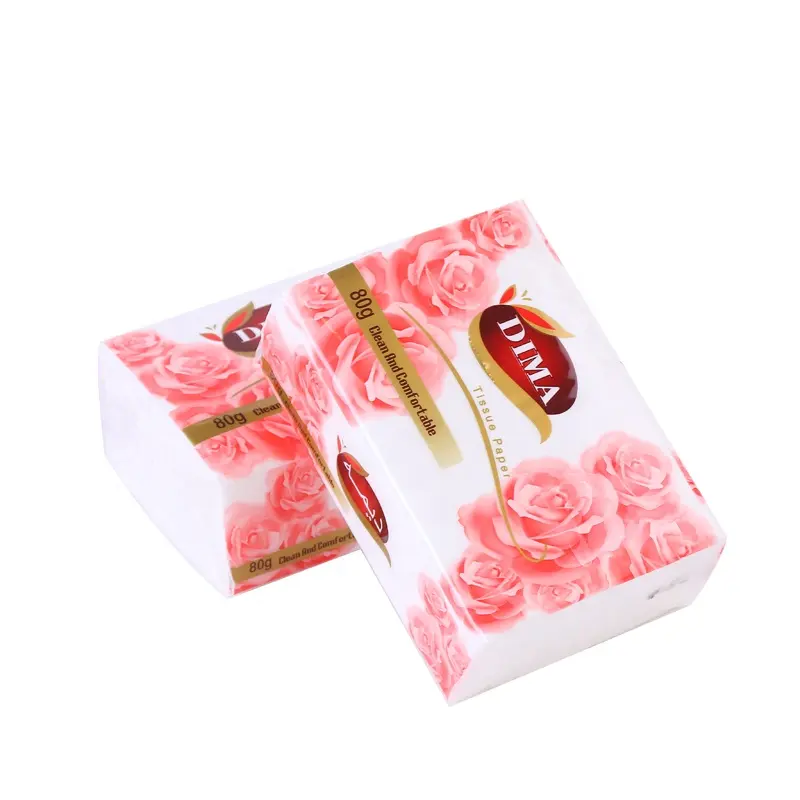 Aangepaste Mix Houtpulp Custom Huishoudelijke Roze Papier Tissues