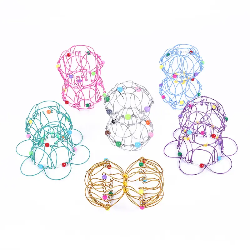 Trendy Fidget Sensory 3D Toys Flow Ring Magic Flexible Iron Flower Basket Toy Magic Loops Wire Fidget Ansiedad Juguetes