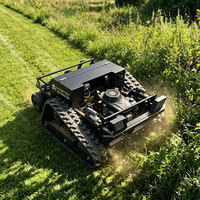 Tondeuse à gazon télécommandée sur chenilles 224cc à essence, tondeuse tout-terrain pour pentes, machine de coupe d'herbe pour fermes et pâturages