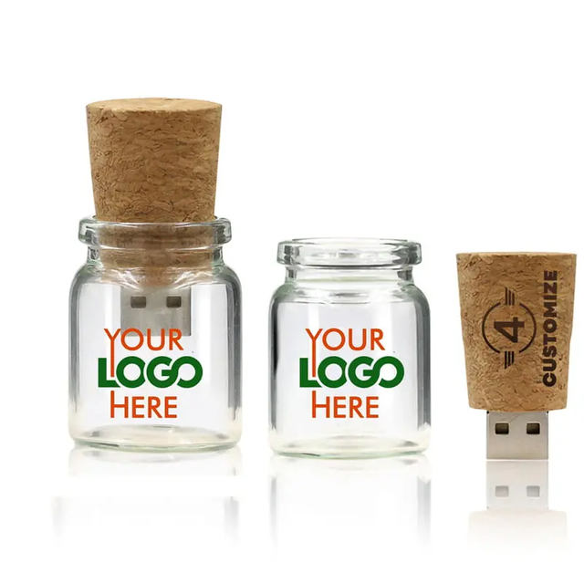Gitra Wooden Bottle Gifts USB Flash Drive Mini Custom Wishing Glass Cork Bottle USB 8GB USB Pen Drive 16gb 32gb 64gb 128gb