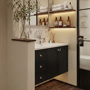 Painted bathroom cabinet French retro ceramic integrated basin <b>wash</b> <b>hand</b> washbasin - Product Image 1