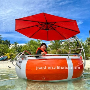 Bateau à pédales électrique en HDPE pour location, moteur Yamaha à essence, barbecue, bateau flottant rond avec lit rembourré pour complexe hôtelier - Product Image 2