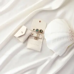 PandaSew - Bolsa organizadora de joias para viagem em microfibra de luxo com logotipo personalizado de 1,4 mm para presente, mini rolo de viagem para joias