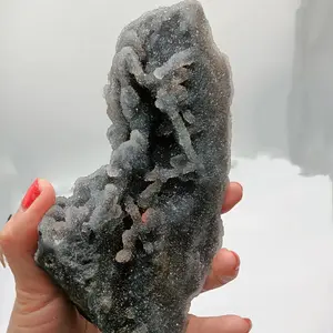 Arceau de guérison en cristal naturel, pierre rugueuse, 40g, vente en gros, sphère noire, pour la décoration
