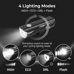 Luz LED para Bicicleta RTS de Alta Calidad, 200 Lúmenes, Recargable Tipo-C, Faro Delantero - Product Image 5