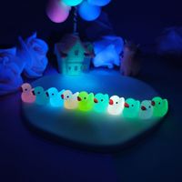 Breloques en résine petit canard, accessoires lumineux DIY, miniatures de canard jaune pour voiture