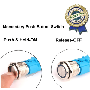 Interruptor de palanca LED a prueba de agua de 12mm, enchufe de cable 12V-24V, 3A, Metal IP65, botón de encendido/<span class=keywords><strong>apagado</strong></span> normalmente abierto, combinación SPST 1NO - Product Image 5