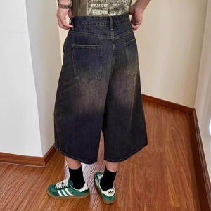 กางเกงยีนส์ขาสั้นสไตล์ญี่ปุ่นย้อนยุคมีแบรนด์อินเทรนด์กางเกงครอปสไตล์ญี่ปุ่นกางเกงขาบานลำลองลาย3D สำหรับผู้ชายผู้หญิงฤดูร้อน - Product Image 2