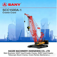 Grue sur chenilles d'occasion Sany de 150 tonnes, moteur Cummins, 8001-10000 heures, équipement de construction pour travaux