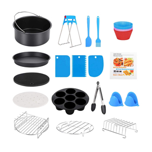 12 pièces 7 8 pouces carré gâteau pizza moule silicone tapis pan <span class=keywords><strong>air</strong></span> friteuse accessoire kit avec <span class=keywords><strong>livre</strong></span> de <span class=keywords><strong>cuisine</strong></span> sans BPA oeuf morsure moule - Product Image 5