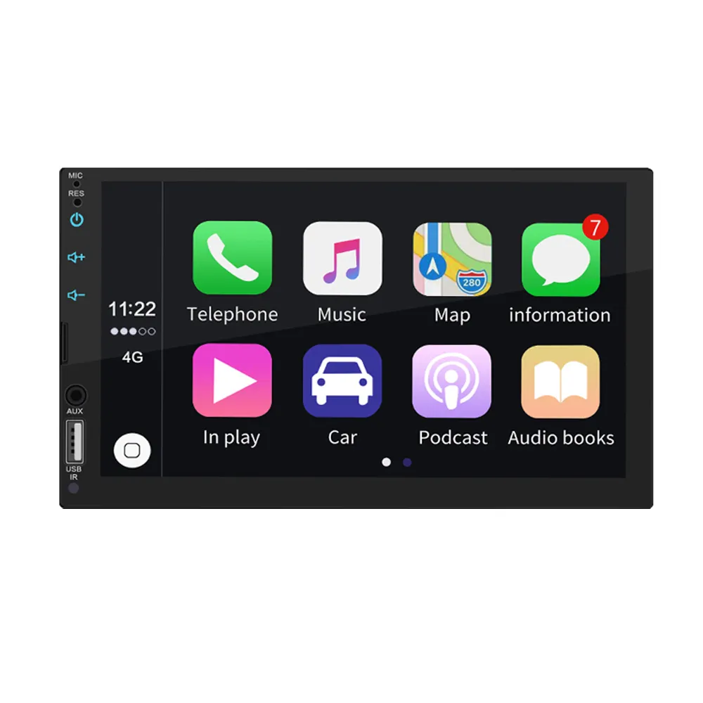 Crbrillar Double Din Mobil Stereo Carplay Mobil Radio Autoradio 2 Din 7 Inci HD Layar Sentuh Android Auto BT AUX-IN USB FM Receiver