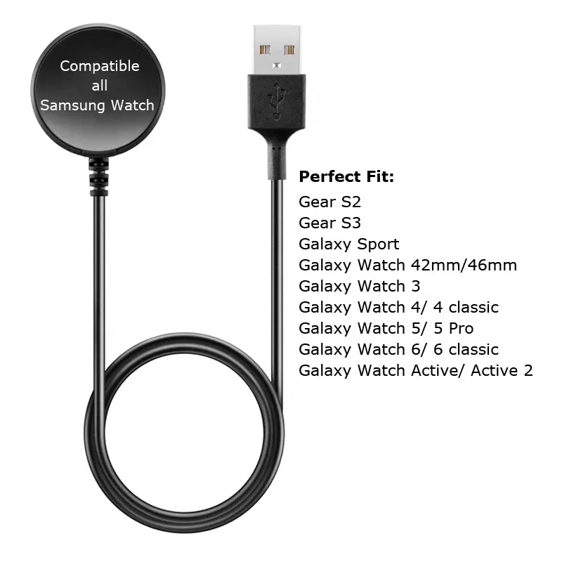 Fully compatible Charger for Samsung Gear S2 S3 Sport Charger for Samsung Galaxy Watch 6 5 4 3 Active Wireless Charging Base