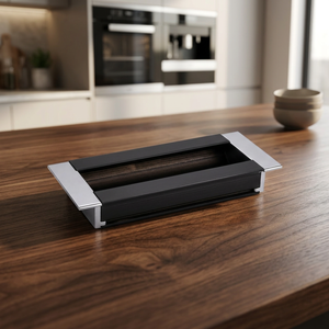 Wholesale Modern Black Aluminum Recessed Drawer <b>Pull</b> <b>Handles</b> for Kitchen Dresser Cabinet <b>Doors</b> Eco-Friendly Durable Furniture - Product Image 2