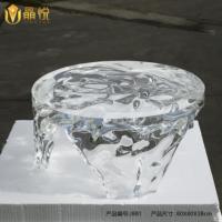 JingYue table à thé en résine de luxe transparente personnalisée meubles fabriqués à la main pour les espaces commerciaux hôtels salons