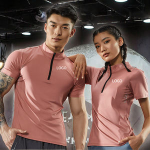 Camiseta Deportiva de Manga Corta para Hombre, Ajustada, Elástica, Absorbente de Sudor, Transpirable y de Secado Rápido, con Logotipo Personalizado - Product Image 3