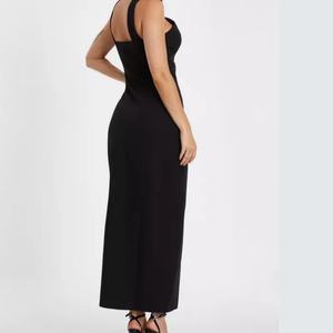 Vestido de Fiesta Elegante para Mujer, Tejido, Sin Mangas, con Cuello Halter, Lazo Frontal y Cintura Natural, Estilo Bodycon, Colección Primavera-Verano, de Fabricante de Ropa - Product Image 3