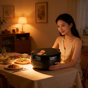 Crêpière multifonctionnelle 1200W, plaque en acier inoxydable antiadhésive, appareil à crêpes électrique pour la maison - Product Image 1