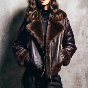 Premium Kunstfell Damen Loose-Fit Echtleder-Jacke aus Lammfell, Individuelle Farbgebung & Anpassungsservice Verfügbar - Product Image 1