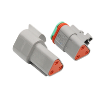 Connecteur Électrique Automobile DT Gris Robuste à 3 Voies, Prise Étanche avec Joint Vert pour Utilisation Automobile