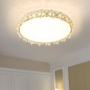 Modern Minimalist Nordic Style All-Copper Ceiling <b>Light</b> Petal Crystal Fixture for Bedroom Living Room <b>Dining</b> Room; <b>Light</b> Luxury - Product Image 1