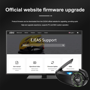 EJEAS Q8 Casco de motocicleta Bluetooth Malla Intercomunicador 6-Rider Auriculares Impermeable Moto Interphone Comunicación bidireccional - Product Image 3