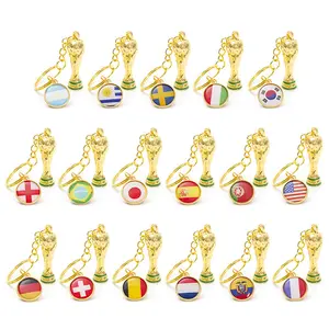 Custom High Quality 2022 World Cup Football Souvenir Metal Keychain For Creative Gift