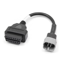 Cable de Diagnóstico OBD2 de Alta Calidad para Motocicletas de 12V, Adaptador de 6 Pines, Conector Hembra, PVC/Plástico Negro, Compatible