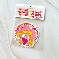 Vente chaude Conception Personnalisée Adhésif PVC Kawaii Anime PVC Die Cut Autocollants Étanche Vinyle Autocollant Pack avec Carte D'en-tête