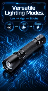 Linterna LED de Seguridad con Certificación CNEX WOSEN para Exteriores, Emergencias, Rompeventanas con Cabeza de Loto, Carga Directa, Linterna LED - Product Image 3